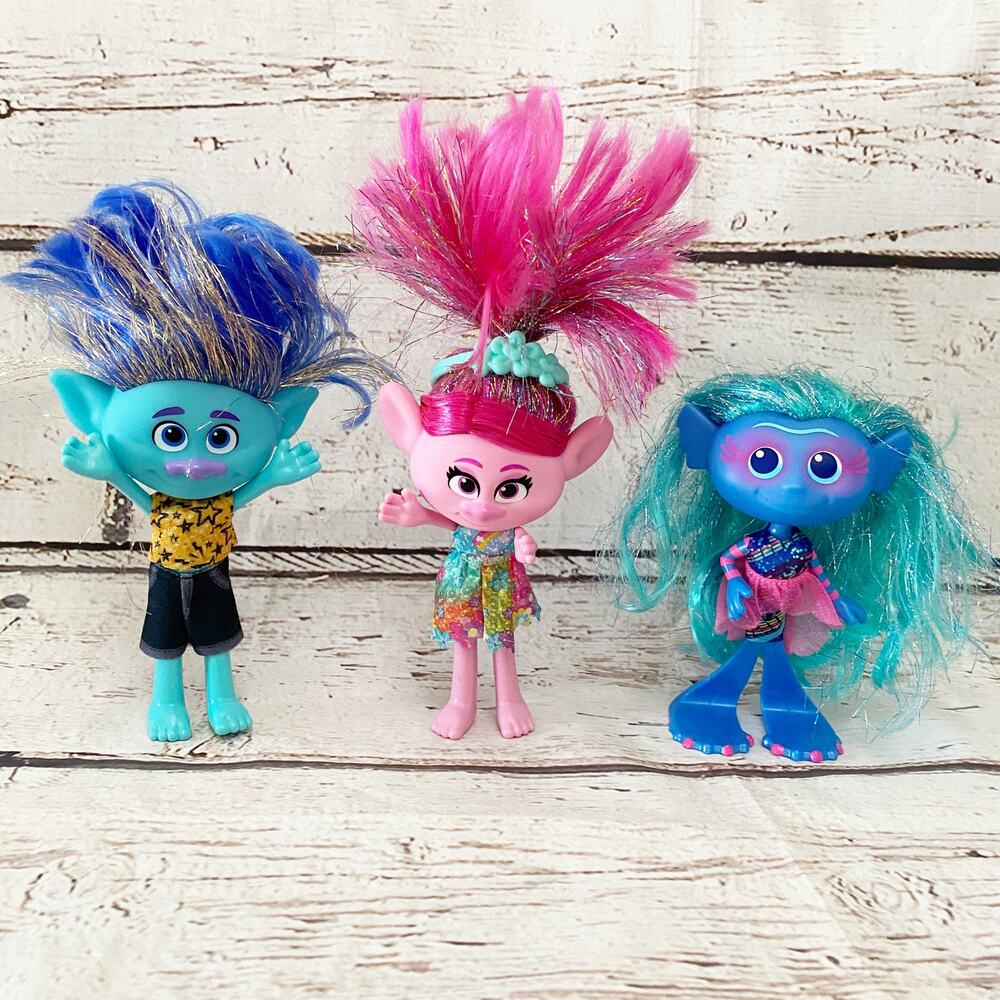 DREAMWORKS Trolls Figures Poppy Branch and Barb 6"